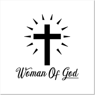 Woman Of God - Roman Catholic Cross - Black - Christian Series 13B Posters and Art